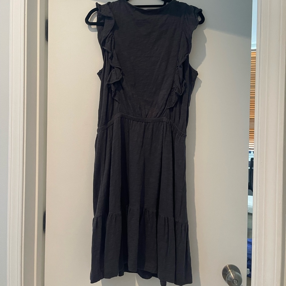LOFT Charcoal Ruffle Mini Dress - Picture 6 of 8